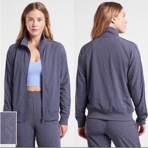 Athleta Brooklyn Textured animal jacquard bomber jacket size XS